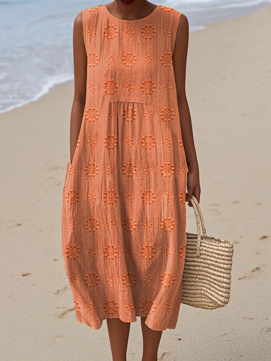 Eleanor™ | Cotton Summer Dress with Embroidered Pocket