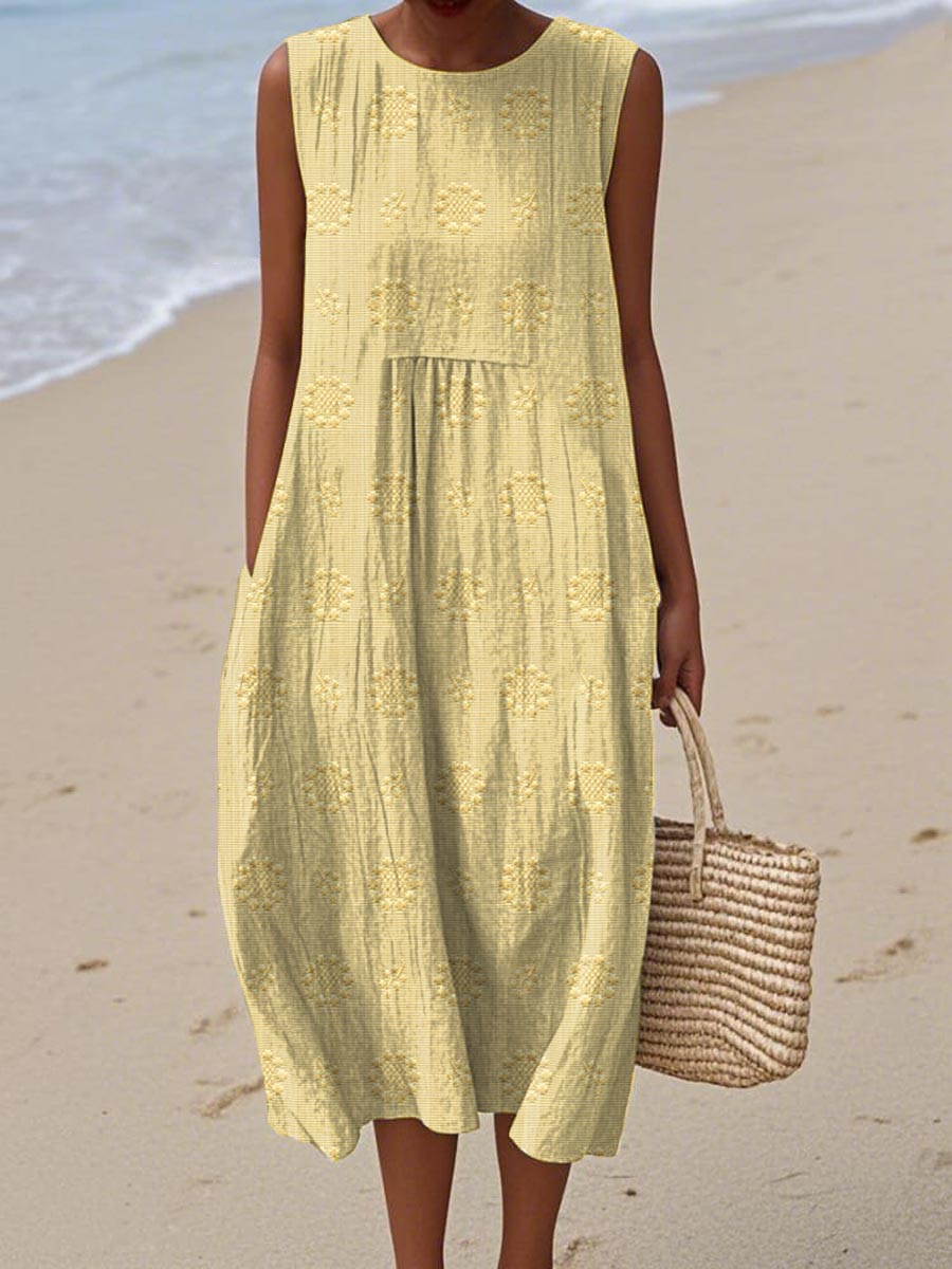 Eleanor™ | Cotton Summer Dress with Embroidered Pocket