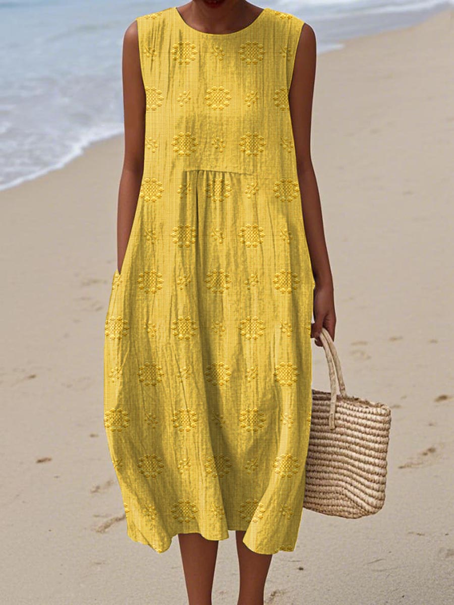 Eleanor™ | Cotton Summer Dress with Embroidered Pocket