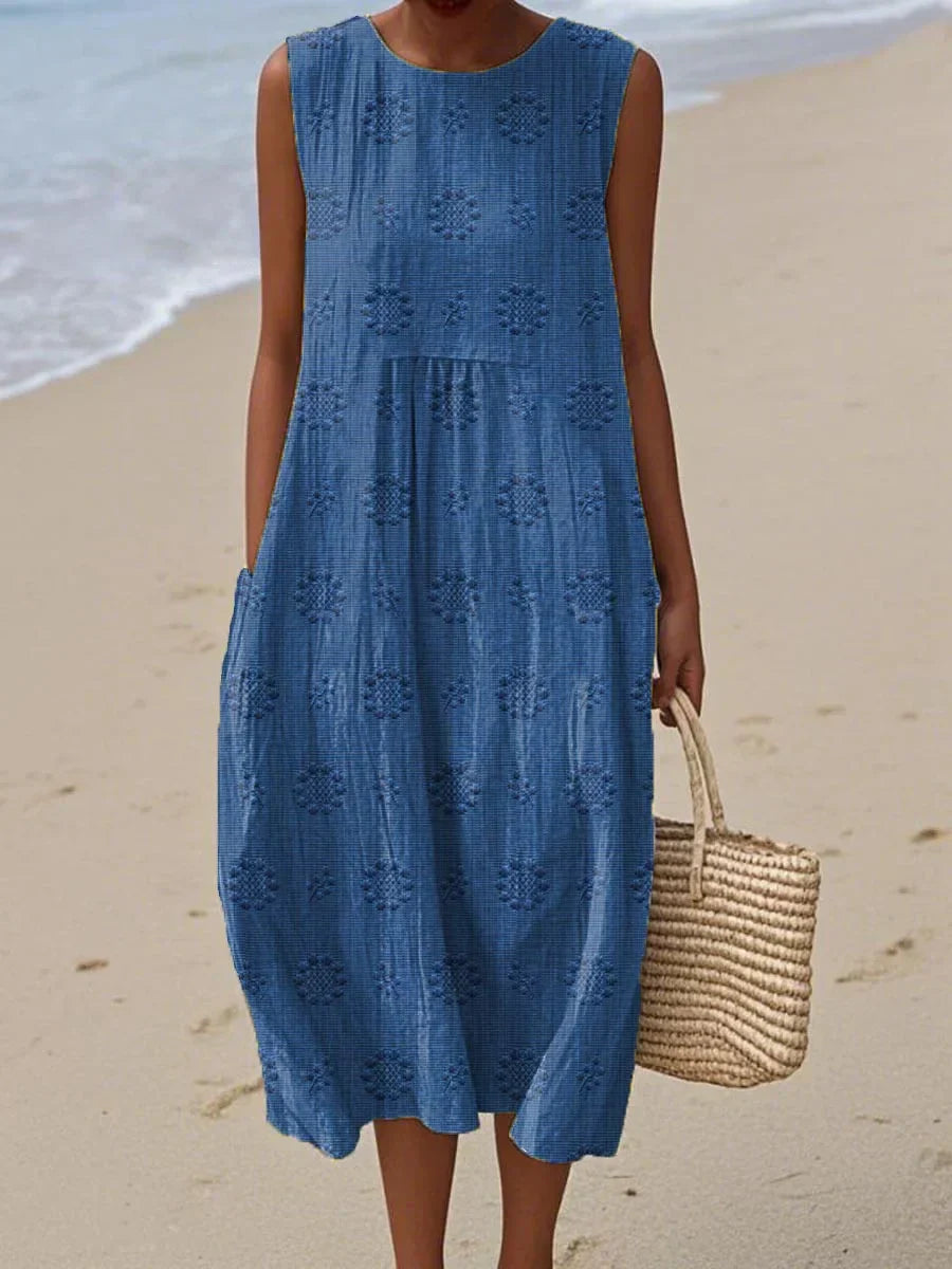 Eleanor™ | Cotton Summer Dress with Embroidered Pocket