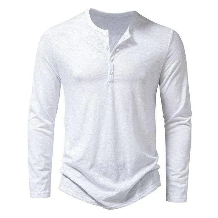 Henley | Collar Long Sleeve T-Shirt